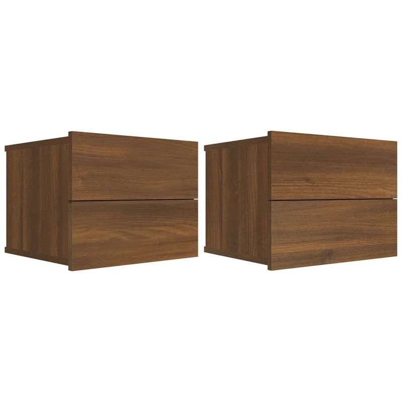 Nachtkastjes 2 st 40x30x30 cm bewerkt hout bruin eikenkleur MeubelReus
