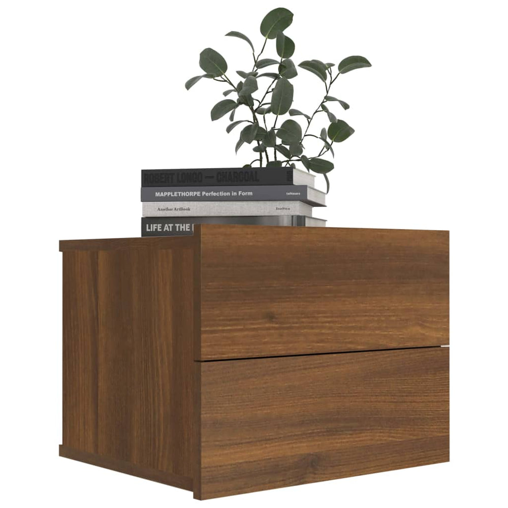 Nachtkastjes 2 st 40x30x30 cm bewerkt hout bruin eikenkleur MeubelReus