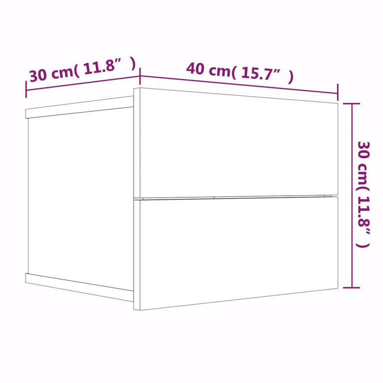 Nachtkastjes 2 st 40x30x30 cm bewerkt hout bruin eikenkleur MeubelReus
