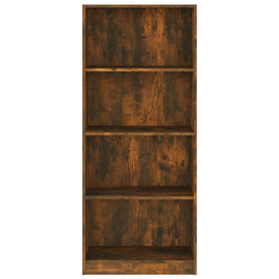 Boekenkast 4-laags 60x24x142 cm bewerkt hout gerookt eikenkleur MeubelReus