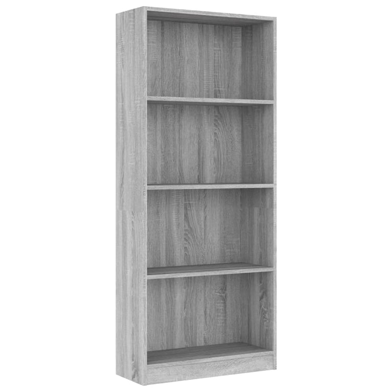 Boekenkast 4 schappen 60x24x142 cm bewerkt hout grijs sonoma MeubelReus