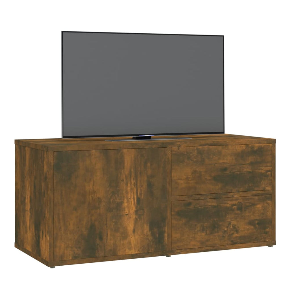 Tv-meubel 80x34x36 cm bewerkt hout gerookt eikenkleurig MeubelReus