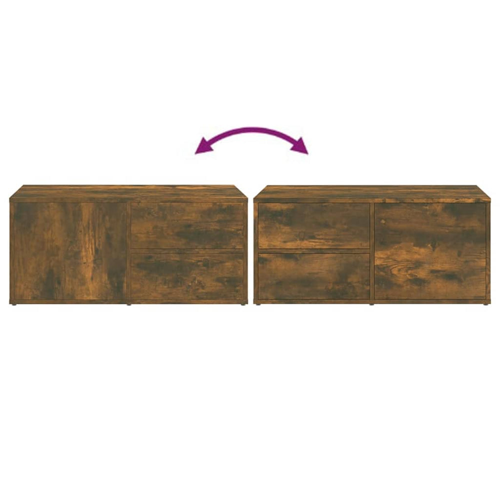 Tv-meubel 80x34x36 cm bewerkt hout gerookt eikenkleurig MeubelReus