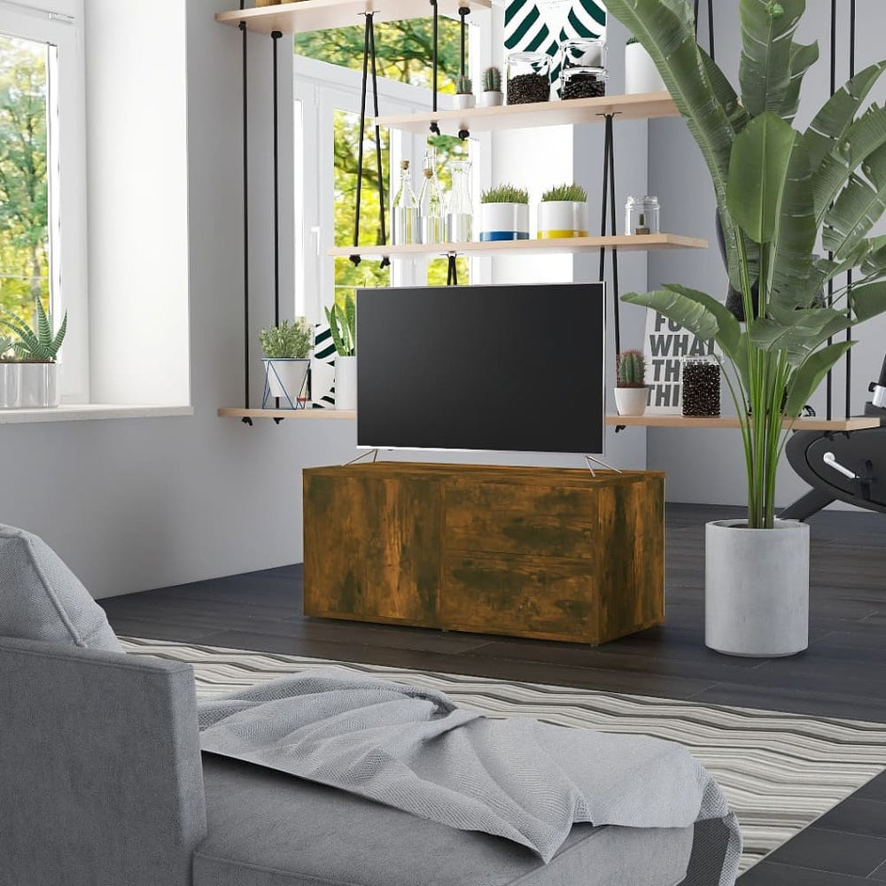 Tv-meubel 80x34x36 cm bewerkt hout gerookt eikenkleurig MeubelReus