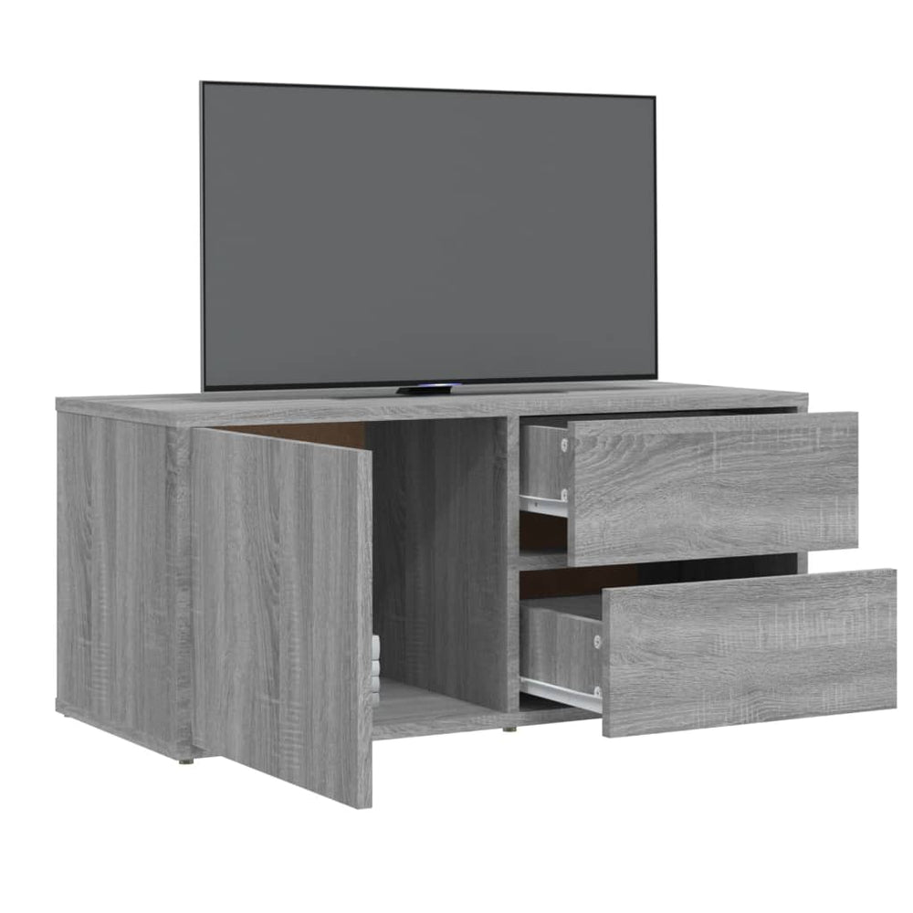 Tv-meubel 80x34x36 cm bewerkt hout grijs sonoma eikenkleurig MeubelReus