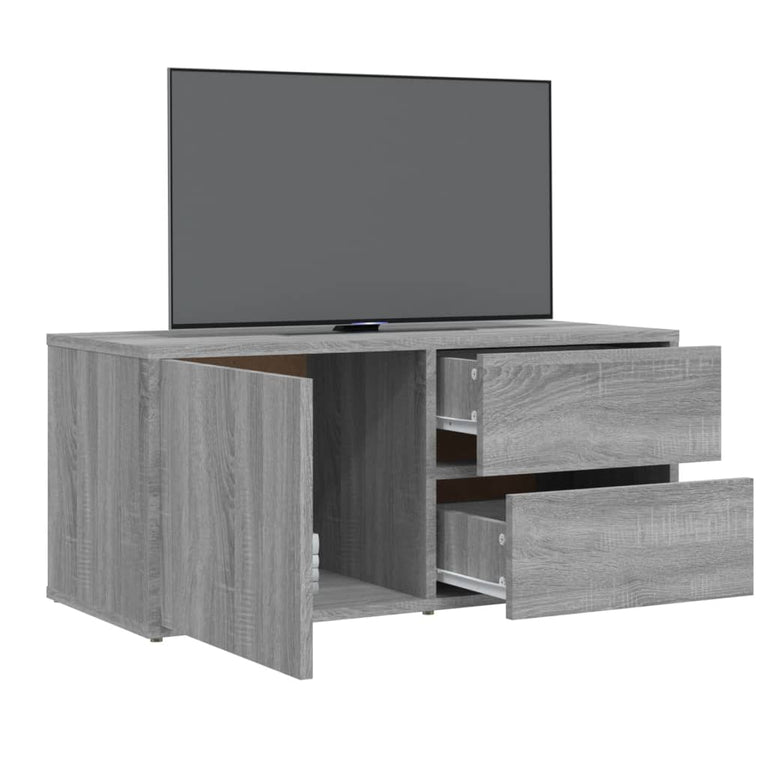 Tv-meubel 80x34x36 cm bewerkt hout grijs sonoma eikenkleurig MeubelReus