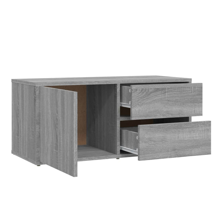 Tv-meubel 80x34x36 cm bewerkt hout grijs sonoma eikenkleurig MeubelReus