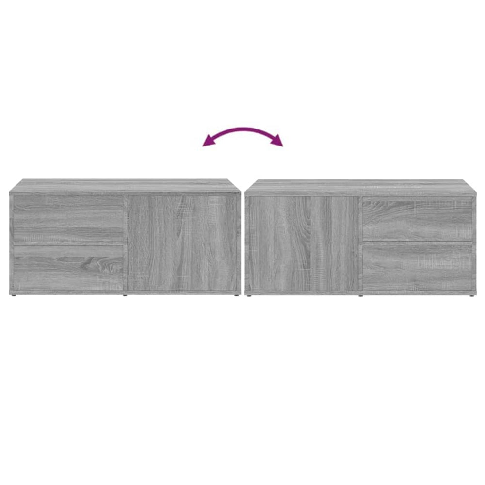 Tv-meubel 80x34x36 cm bewerkt hout grijs sonoma eikenkleurig MeubelReus