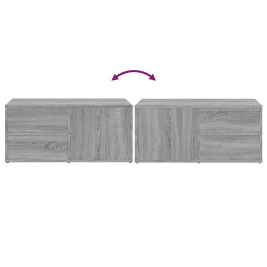 Tv-meubel 80x34x36 cm bewerkt hout grijs sonoma eikenkleurig MeubelReus