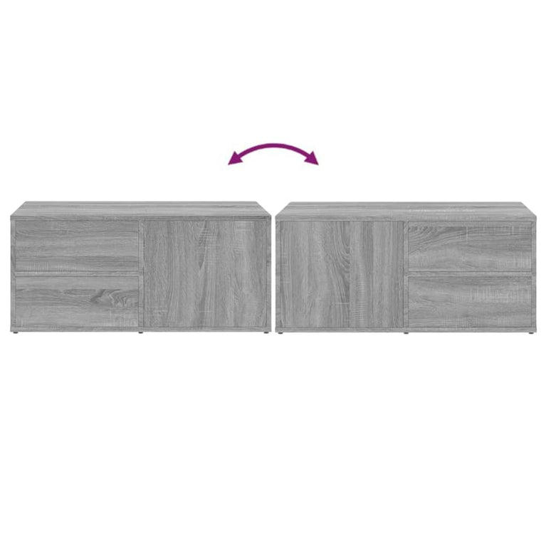 Tv-meubel 80x34x36 cm bewerkt hout grijs sonoma eikenkleurig MeubelReus