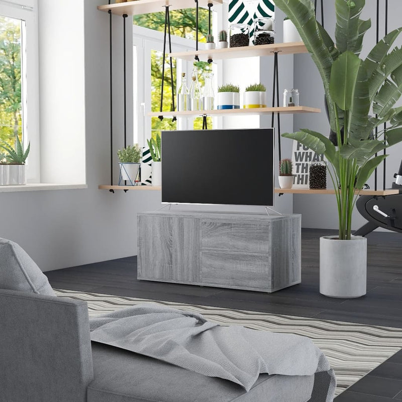 Tv-meubel 80x34x36 cm bewerkt hout grijs sonoma eikenkleurig MeubelReus