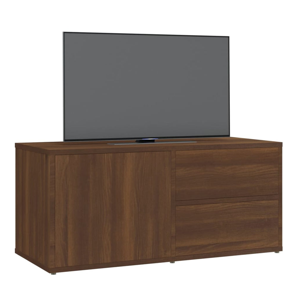 Tv-meubel 80x34x36 cm bewerkt hout bruin eikenkleur MeubelReus