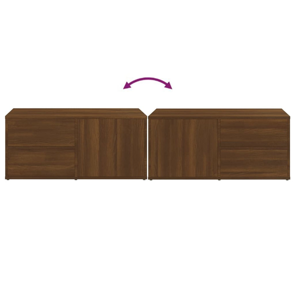 Tv-meubel 80x34x36 cm bewerkt hout bruin eikenkleur MeubelReus