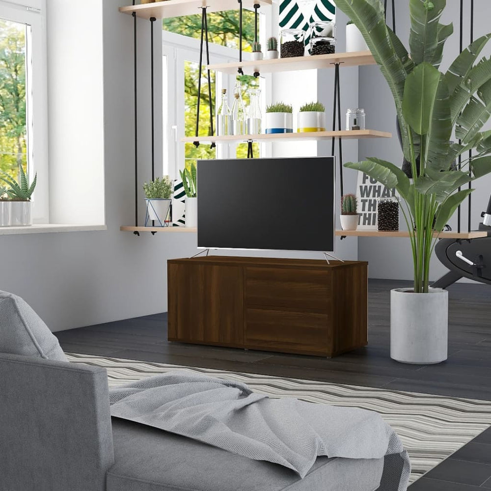 Tv-meubel 80x34x36 cm bewerkt hout bruin eikenkleur MeubelReus