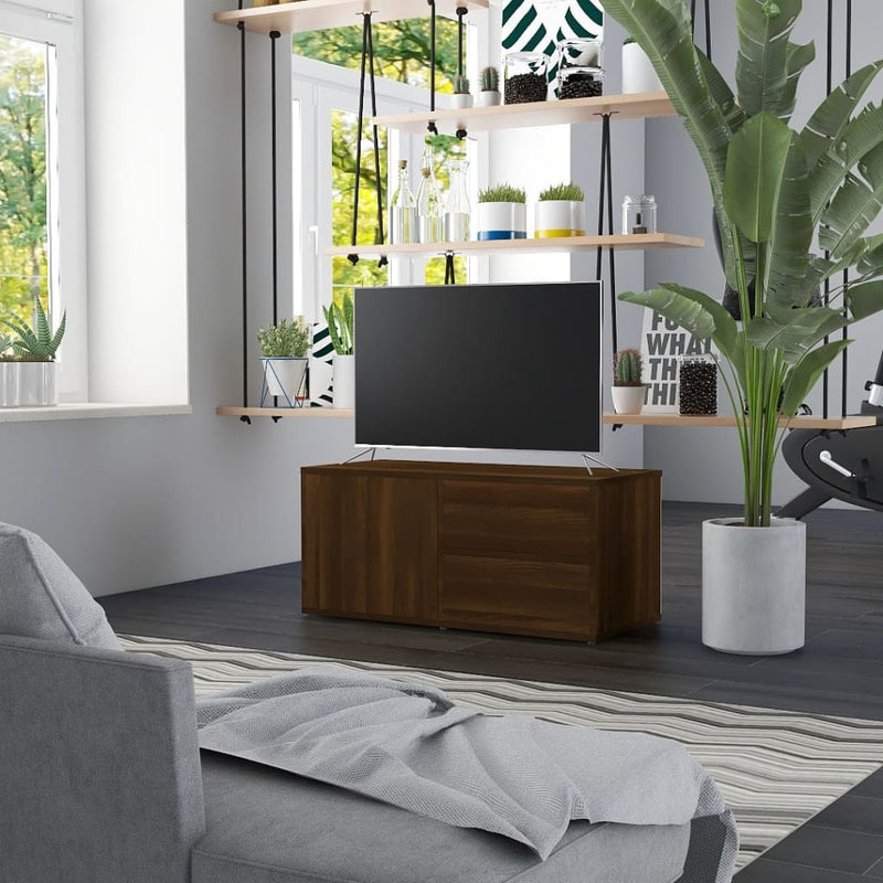 Tv-meubel 80x34x36 cm bewerkt hout bruin eikenkleur MeubelReus