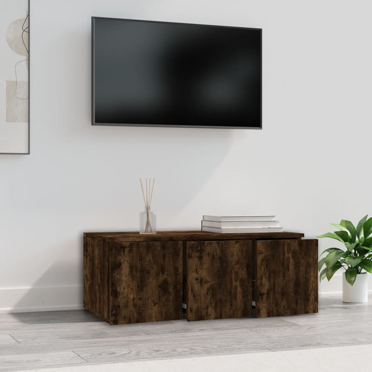 Tv-meubel 80x34x30 cm bewerkt hout gerookt eikenkleurig MeubelReus