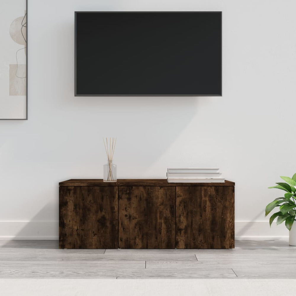 Tv-meubel 80x34x30 cm bewerkt hout gerookt eikenkleurig MeubelReus