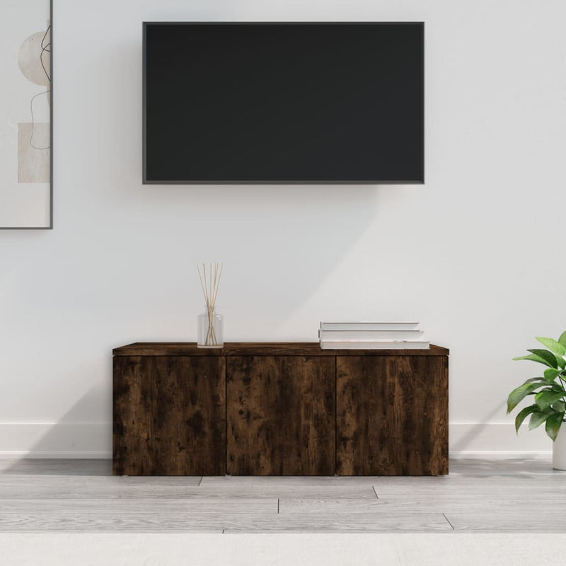 Tv-meubel 80x34x30 cm bewerkt hout gerookt eikenkleurig MeubelReus