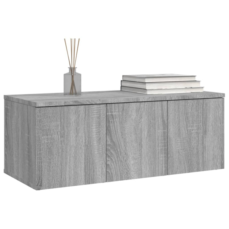Tv-meubel 80x34x30 cm bewerkt hout grijs sonoma eikenkleurig MeubelReus