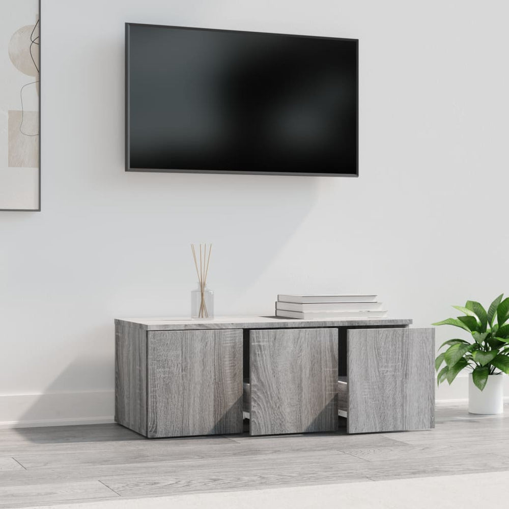 Tv-meubel 80x34x30 cm bewerkt hout grijs sonoma eikenkleurig MeubelReus
