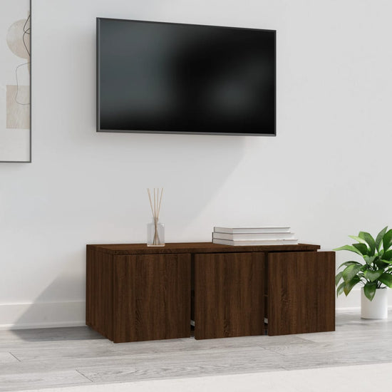 Tv-meubel 80x34x30 cm bewerkt hout bruin eikenkleur MeubelReus