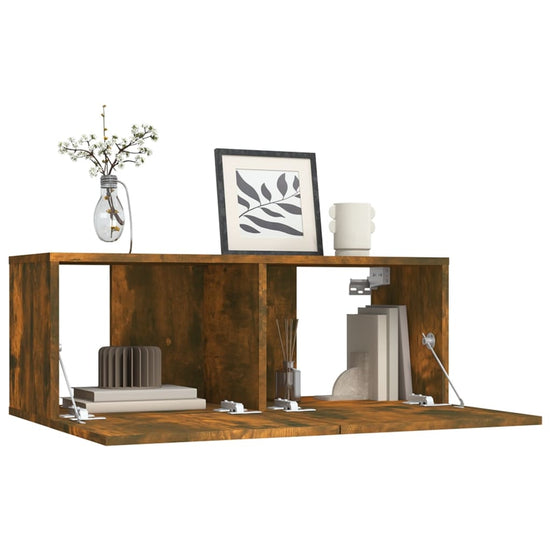 Tv-meubel 80x30x30 cm bewerkt hout gerookt eikenkleurig MeubelReus