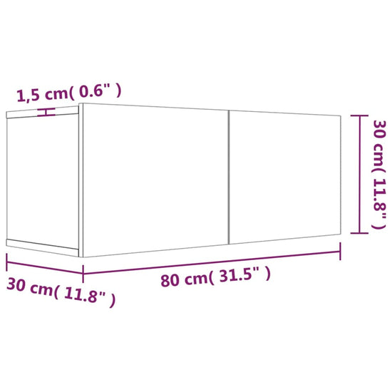 Tv-meubel 80x30x30 cm bewerkt hout gerookt eikenkleurig MeubelReus