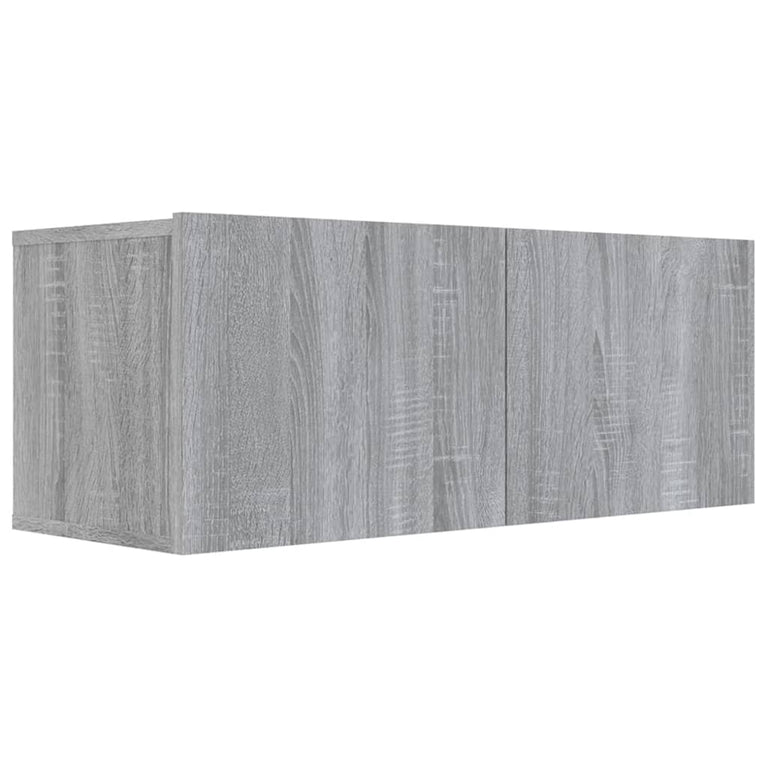 Tv-meubel 80x30x30 cm bewerkt hout grijs sonoma eikenkleurig MeubelReus
