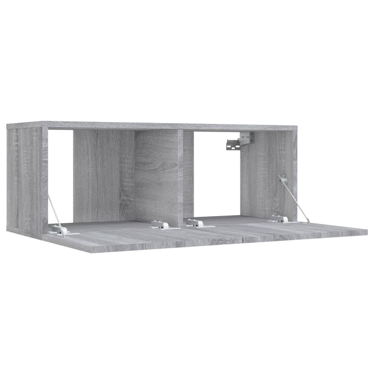 Tv-meubel 80x30x30 cm bewerkt hout grijs sonoma eikenkleurig MeubelReus