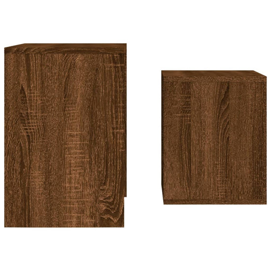 2-delige Tafeltjesset bewerkt hout bruineikenkleurig MeubelReus