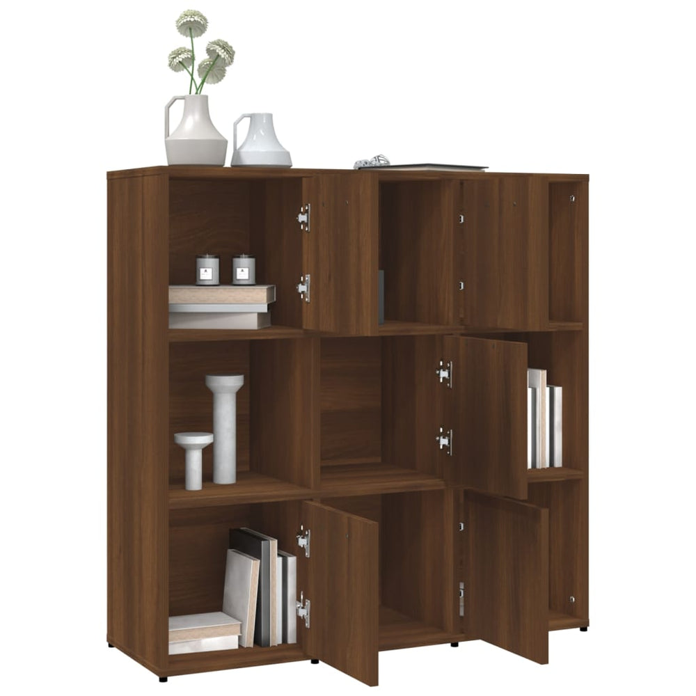 Boekenkast 90x30x90 cm bewerkt hout bruineikenkleurig MeubelReus