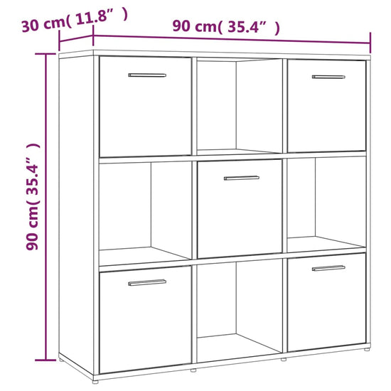 Boekenkast 90x30x90 cm bewerkt hout bruineikenkleurig MeubelReus