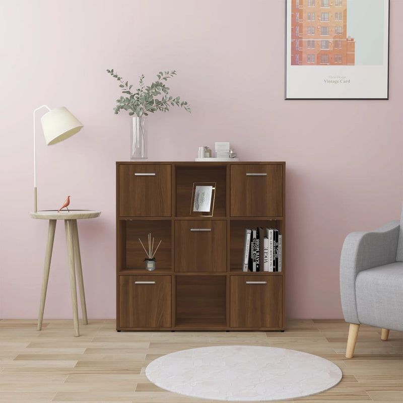 Boekenkast 90x30x90 cm bewerkt hout bruineikenkleurig MeubelReus