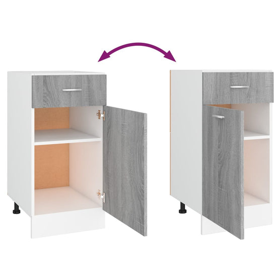 Onderkast met lade 40x46x81,5 cm bewerkt hout grijs sonoma MeubelReus