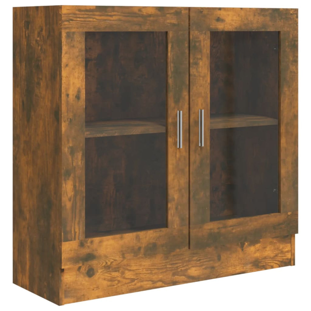 Vitrinekast 82,5x30,5x80 cm bewerkt hout gerookt eikenkleurig MeubelReus