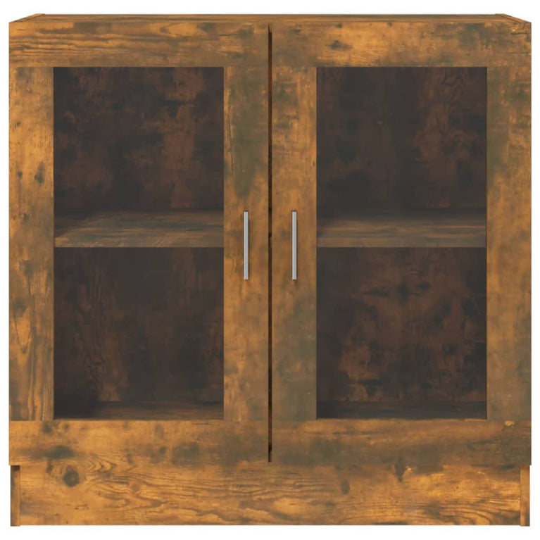 Vitrinekast 82,5x30,5x80 cm bewerkt hout gerookt eikenkleurig MeubelReus