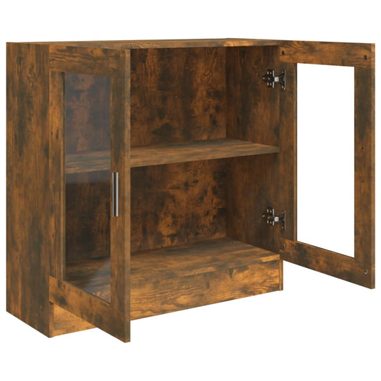 Vitrinekast 82,5x30,5x80 cm bewerkt hout gerookt eikenkleurig MeubelReus