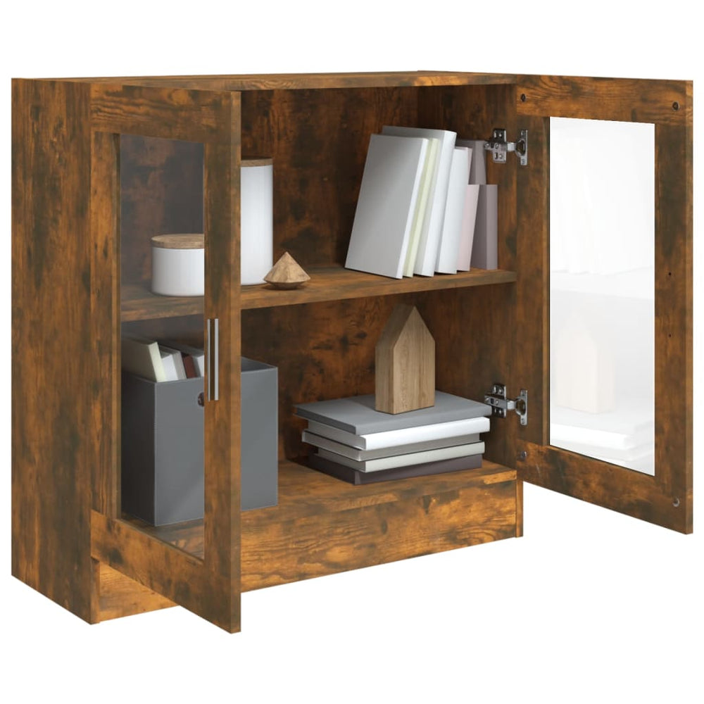 Vitrinekast 82,5x30,5x80 cm bewerkt hout gerookt eikenkleurig MeubelReus