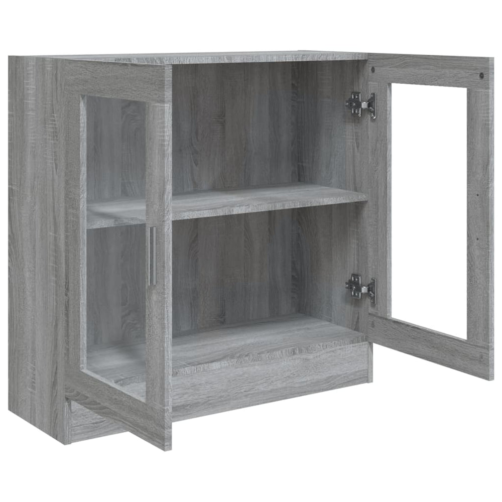 Vitrinekast 82,5x30,5x80 cm bewerkt hout grijs sonoma eiken MeubelReus