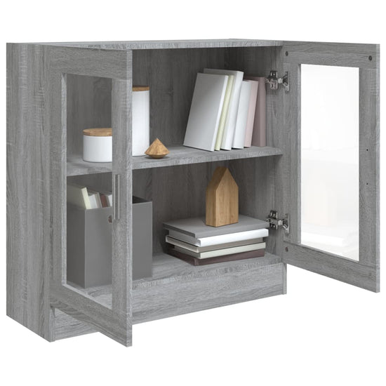 Vitrinekast 82,5x30,5x80 cm bewerkt hout grijs sonoma eiken MeubelReus