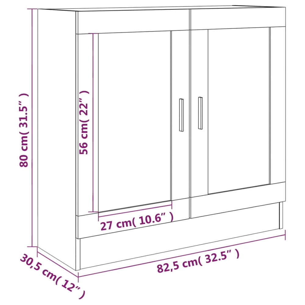 Vitrinekast 82,5x30,5x80 cm bewerkt hout grijs sonoma eiken MeubelReus
