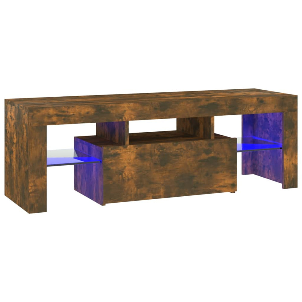 Tv-meubel met LED-verlichting 120x35x40 cm gerookt eikenkleurig MeubelReus