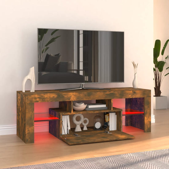 Tv-meubel met LED-verlichting 120x35x40 cm gerookt eikenkleurig MeubelReus