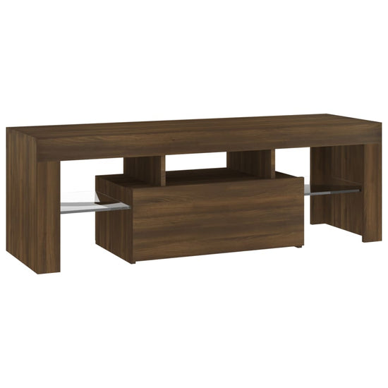 Tv-meubel met LED-verlichting 120x35x40 cm bruineikenkleurig MeubelReus