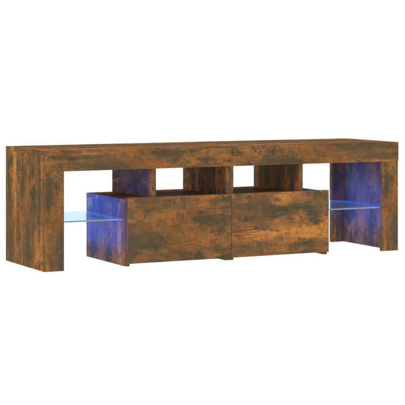 Tv-meubel LED-verlichting 140x36,5x40 cm gerookt eikenkleurig MeubelReus