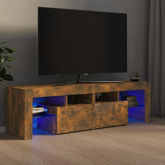 Tv-meubel LED-verlichting 140x36,5x40 cm gerookt eikenkleurig MeubelReus