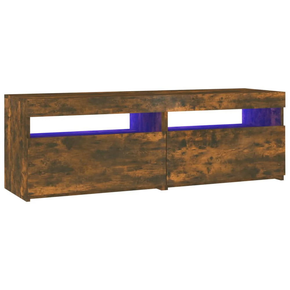 Tv-meubel met LED-verlichting 120x35x40 cm gerookt eikenkleurig MeubelReus