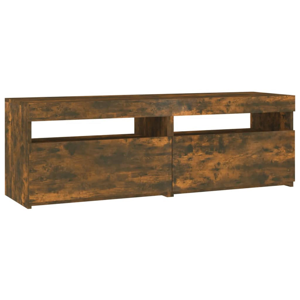 Tv-meubel met LED-verlichting 120x35x40 cm gerookt eikenkleurig MeubelReus