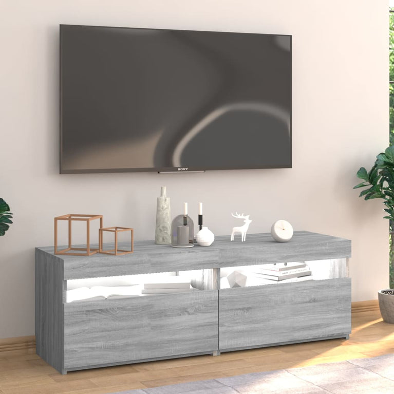 Tv-meubel met LED-verlichting 120x35x40 cm grijs sonoma eiken MeubelReus