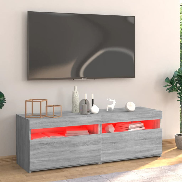 Tv-meubel met LED-verlichting 120x35x40 cm grijs sonoma eiken MeubelReus